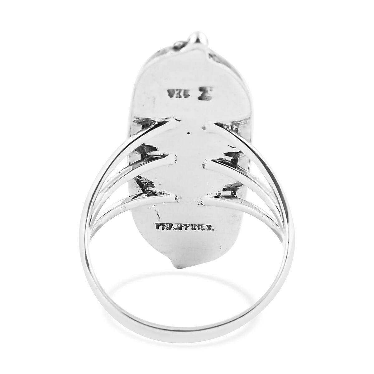 Santa Fe Style Spiny Turquoise 9.00 ctw Ring in Sterling Silver (Size 7.0) image number 4