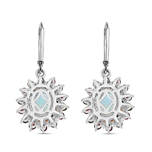D'Joy Premium Ethiopian Welo Opal and Multi Sapphire 6.50 ctw Celestial Carnival Earrings in Rhodium Over Sterling Silver