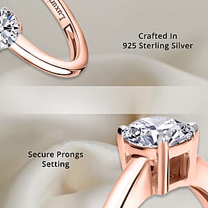 Luxuriant Lab Grown Diamond E-F VS 0.50 ctw Solitaire Ring in 18K Vermeil Rose Gold Over Sterling Silver (Size 10.0) (Del. in 10-12 Days)