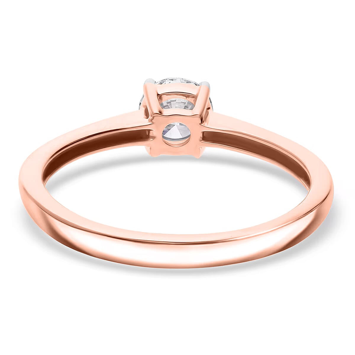 Luxuriant Lab Grown Diamond E-F VS 0.50 ctw Solitaire Ring in 18K Vermeil Rose Gold Over Sterling Silver (Size 10.0) (Del. in 10-12 Days) image number 8