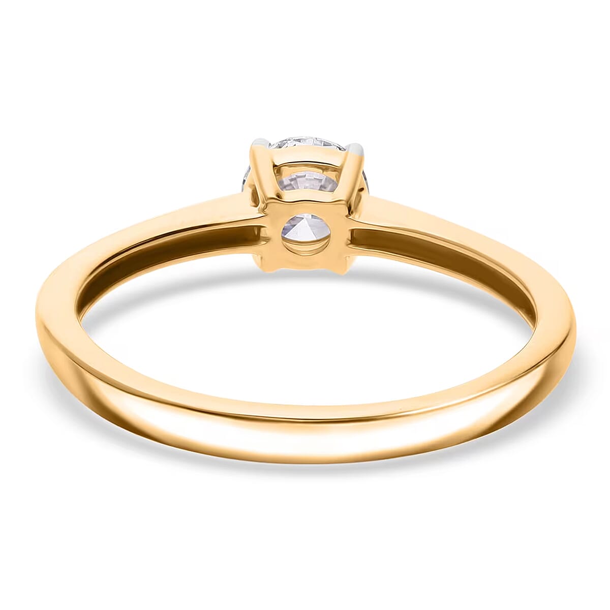 Luxuriant Lab Grown Diamond E-F VS 0.50 ctw Solitaire Ring in 18K Vermeil Yellow Gold Over Sterling Silver (Size 10.0) (Del. in 10-12 Days) image number 9
