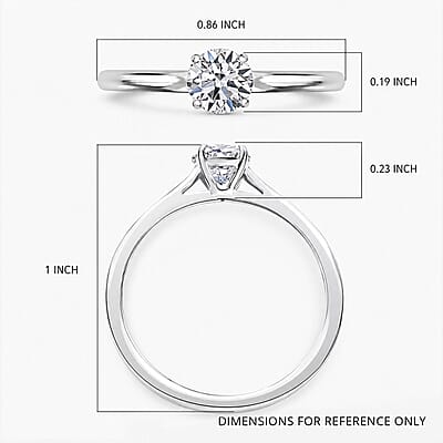 Luxuriant Lab Grown Diamond E-F VS 0.50 ctw Solitaire Ring in Rhodium Over Sterling Silver (Size 10.0)