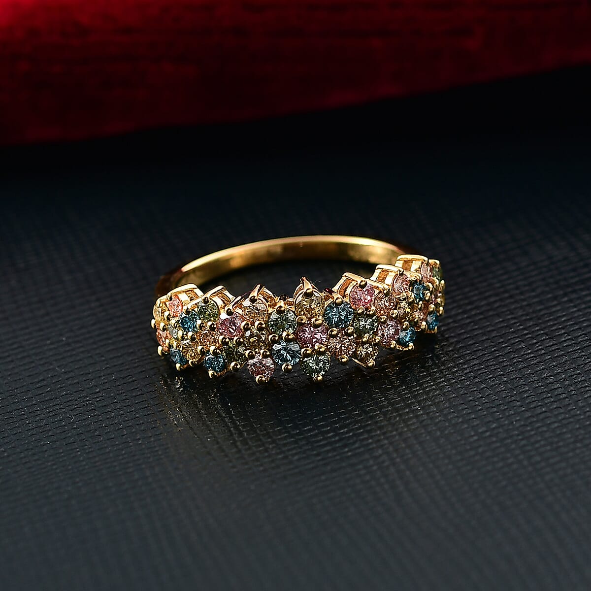 Luxuriant Lab Grown Multi Diamond SI 1.00 ctw Ring in 18K Vermeil Yellow Gold Over Sterling Silver (Size  5.0) image number 1