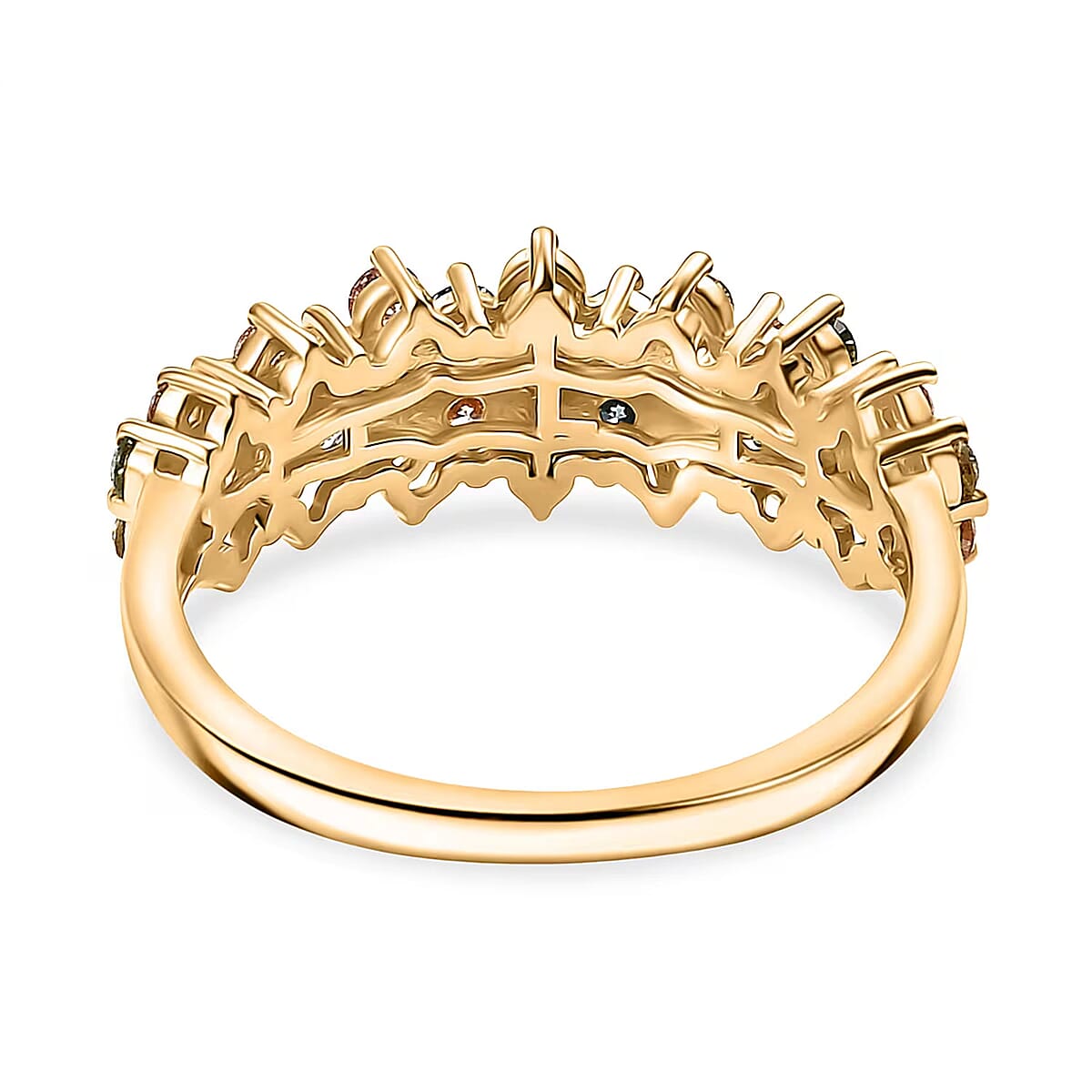 Luxuriant Lab Grown Multi Diamond SI 1.00 ctw Ring in 18K Vermeil Yellow Gold Over Sterling Silver (Size  5.0) image number 7