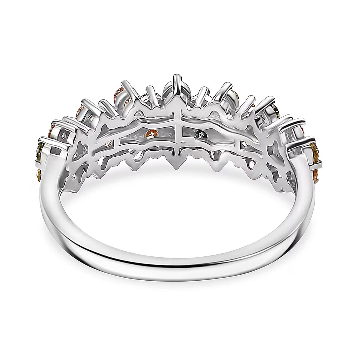 Luxuriant Lab Grown Multi Diamond SI 1.00 ctw Ring in Rhodium Over Sterling Silver (Size  8.0) image number 7