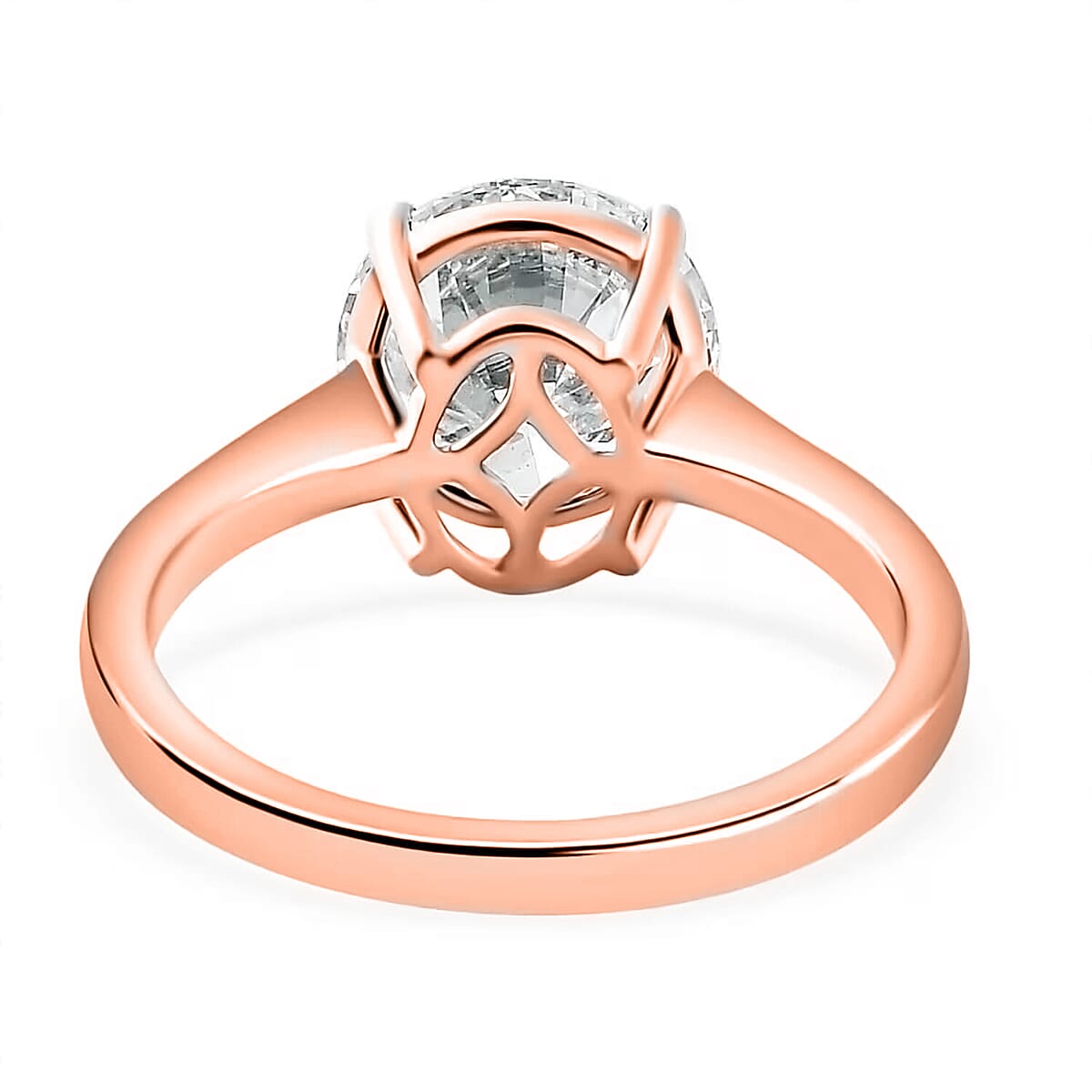 IGI Certified Luxuriant Lab Grown Diamond E-F VS 2.00 ctw Solitaire Ring in 18K Vermeil Rose Gold Over Sterling Silver (Size 8.0) image number 8