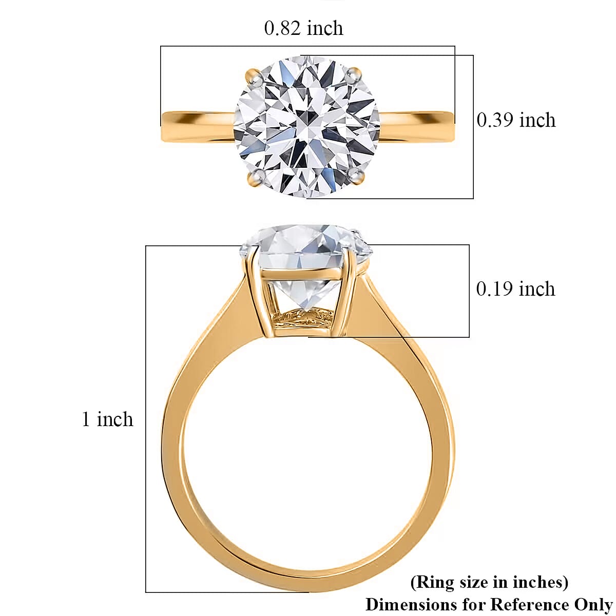 IGI Certified Luxuriant Lab Grown Diamond E-F VS 2.00 ctw Solitaire Ring in 18K Vermeil Yellow Gold Over Sterling Silver (Size 12.0) image number 9