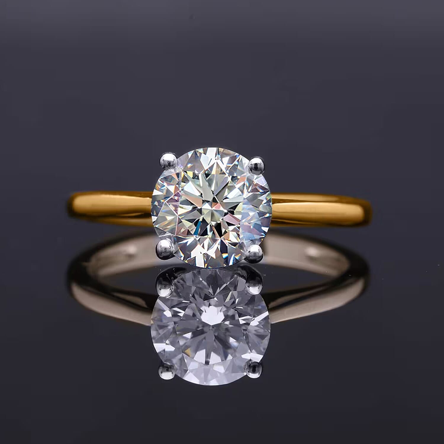 Luxuriant Lab Grown Diamond E-F VS 1.00 ctw Solitaire Ring in 18K Vermeil Yellow Gold Over Sterling Silver (Size 12.0)