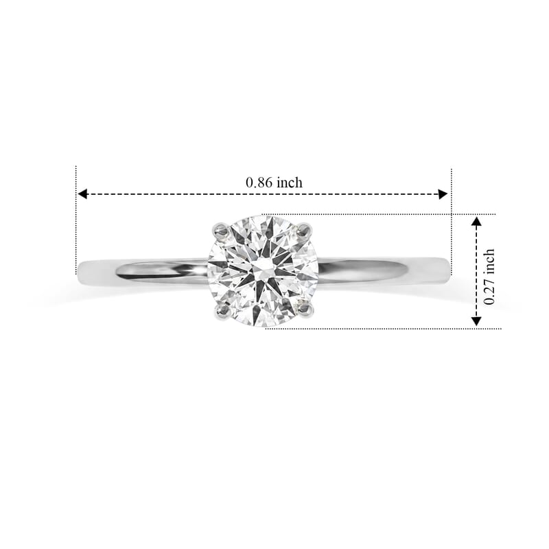 IGI Certified Luxuriant Lab Grown Diamond E-F VS 1.00 ctw Solitaire Ring in Rhodium Over Sterling Silver (Size 4.0)
