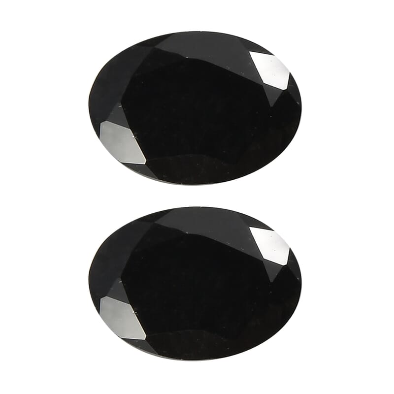 Black Tourmaline Set of 2 (Ovl 7x5 mm) 1.36 ctw Loose Gemstone