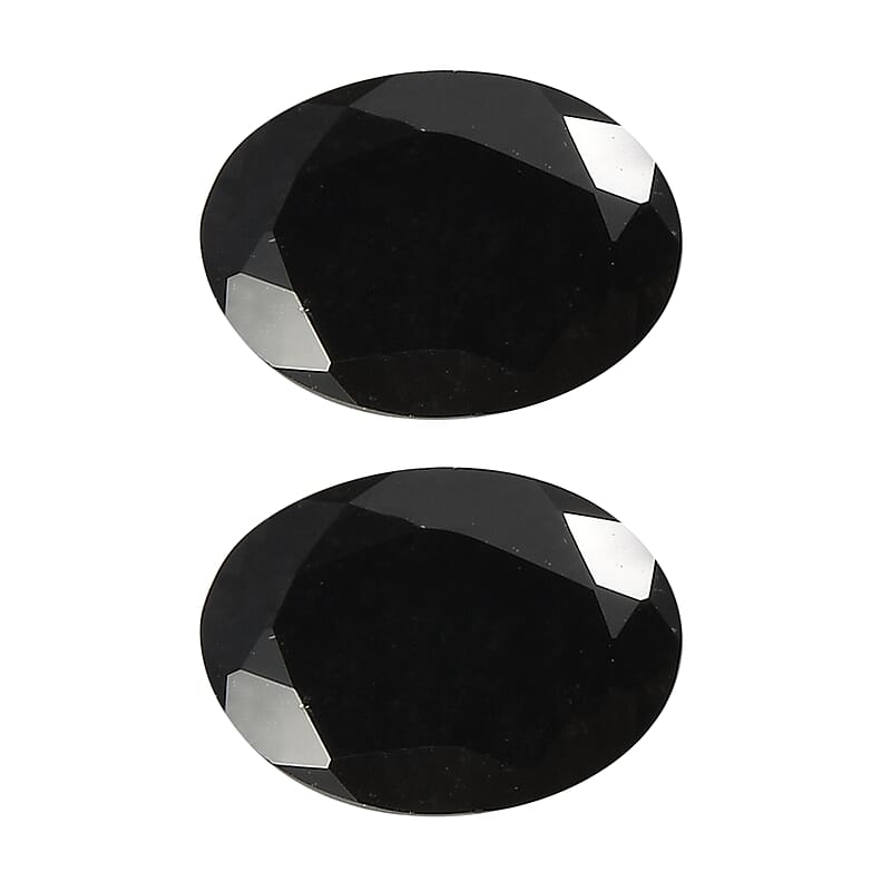 Black Tourmaline Set of 2 (Ovl 7x5 mm) 1.36 ctw Loose Gemstone