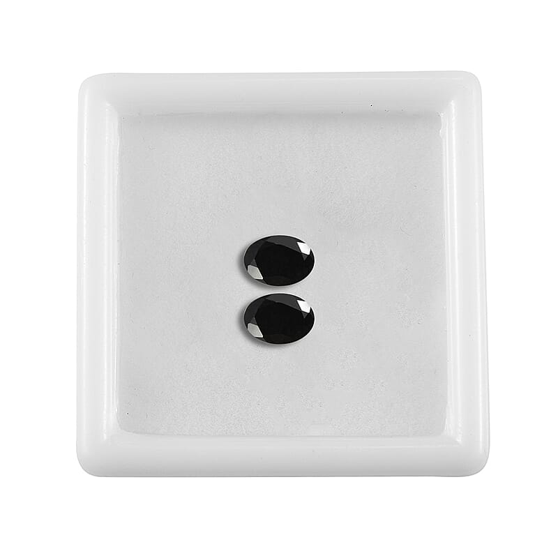 Black Tourmaline Set of 2 (Ovl 7x5 mm) 1.36 ctw Loose Gemstone