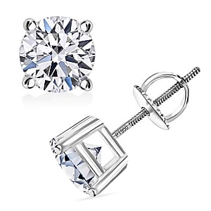 IGI Certified Luxuriant Lab Grown Diamond E-F VS 3.00 ctw Solitaire Stud Earrings in 950 Platinum