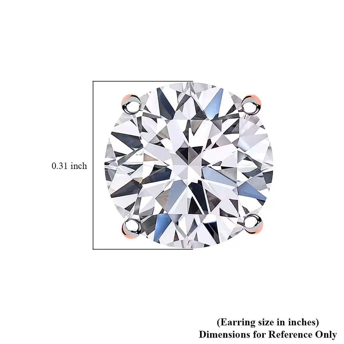 IGI Certified Luxuriant Lab Grown Diamond E-F VS 3.00 ctw Solitaire Stud Earrings in 18K Vermeil Rose Gold Over Sterling Silver image number 10