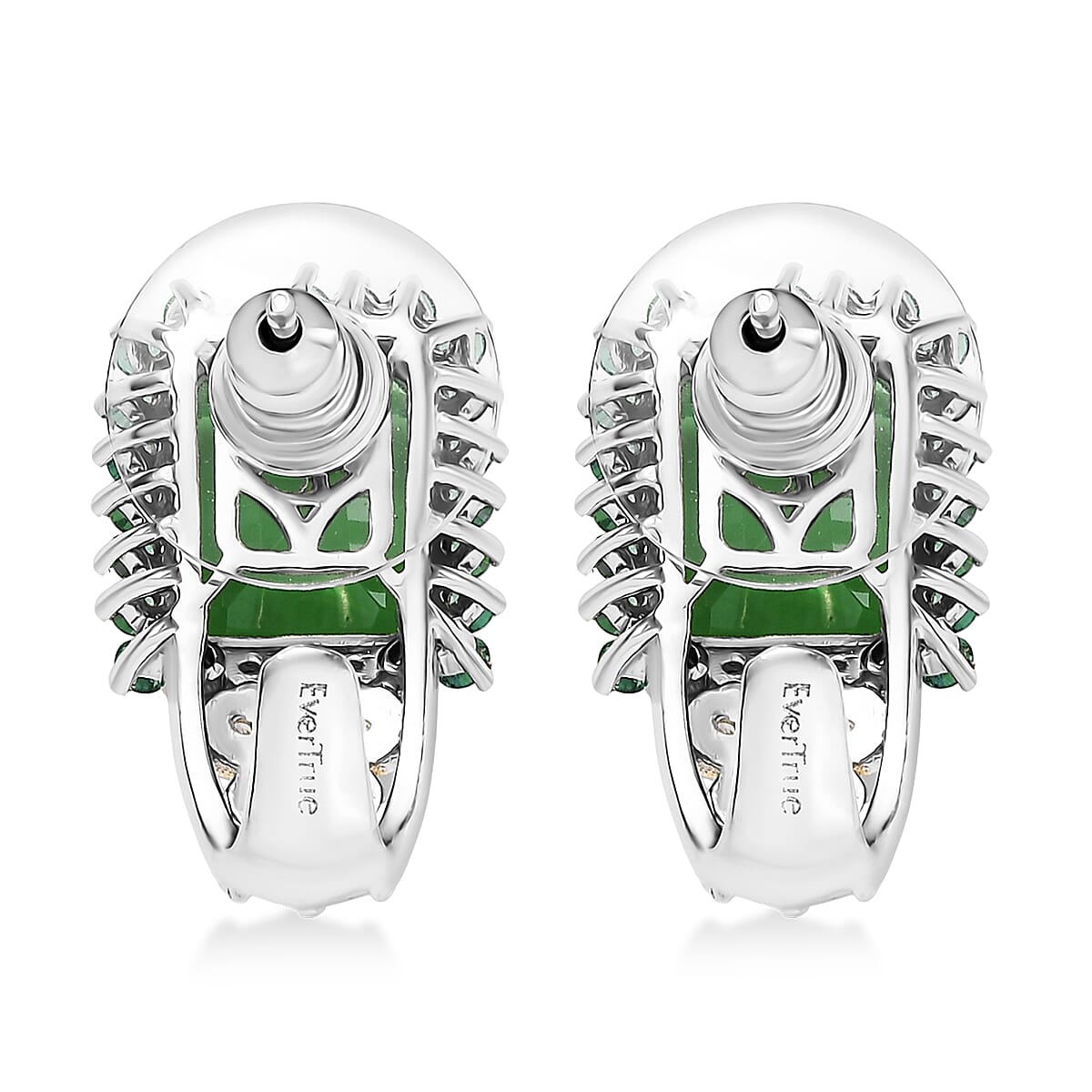 EverTrue Chartreuse Quartz (Triplet) and Multi Gemstone 9.35 ctw J-Hoop Earrings in 18K YG Plated and Platinum Bond image number 4