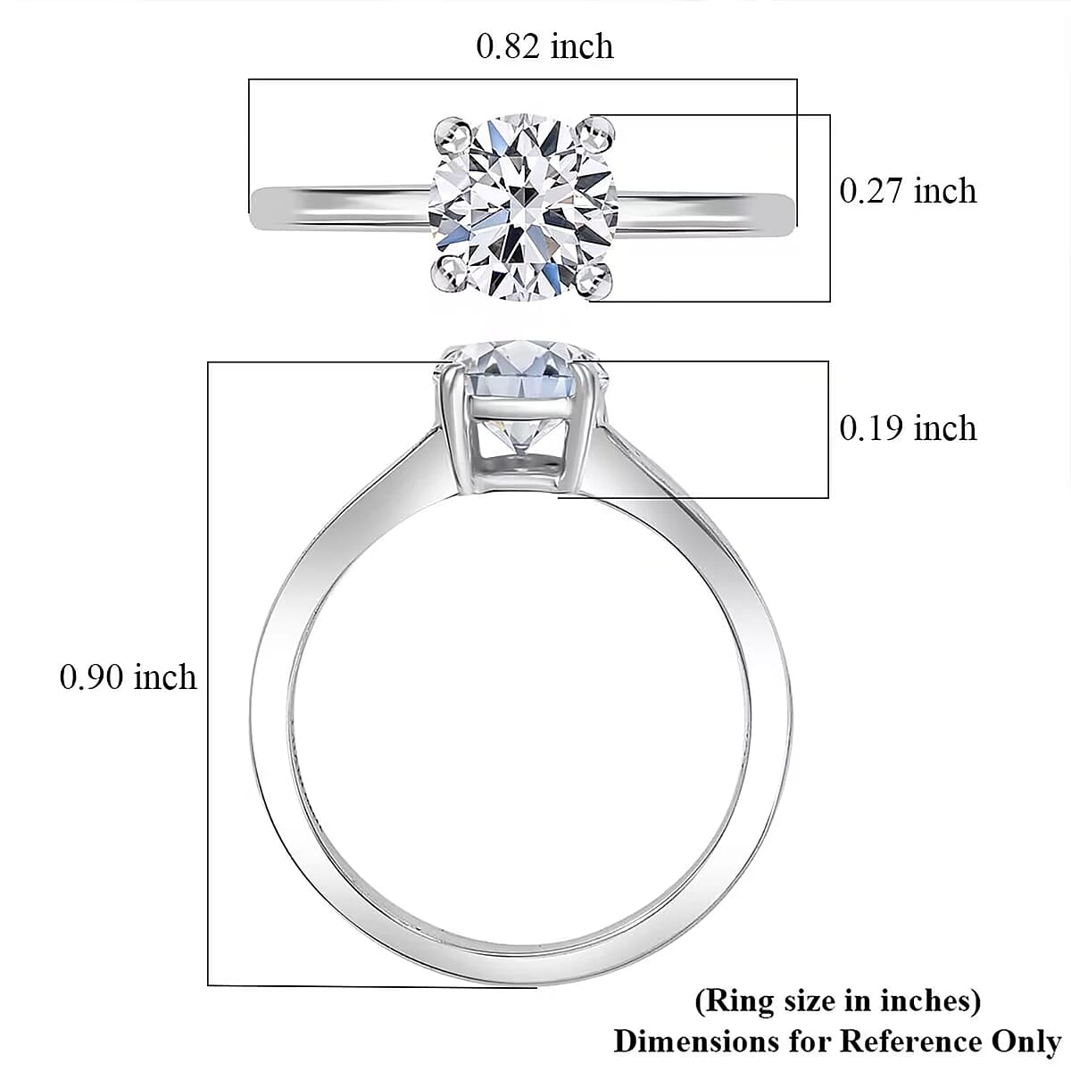Luxuriant Lab Grown Diamond E-F VS 1.00 ctw Solitaire Ring in 950 Platinum (Size 10.0) (Del. in 10-12 Days) image number 9