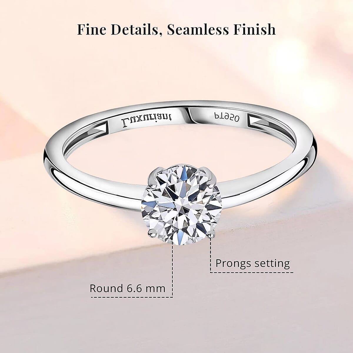 Luxuriant Lab Grown Diamond E-F VS 1.00 ctw Solitaire Ring in 950 Platinum (Size 11.5) (Del. in 10-12 Days) image number 5