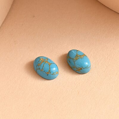 Mojave Blue Turquoise Set of 2 (Ovl 6x4 mm) 0.99 ctw