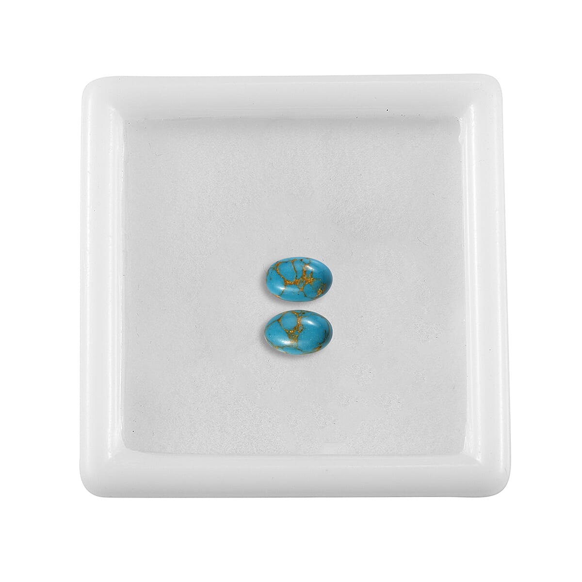 Mojave Blue Turquoise Set of 2 (Ovl 6x4 mm) 0.99 ctw