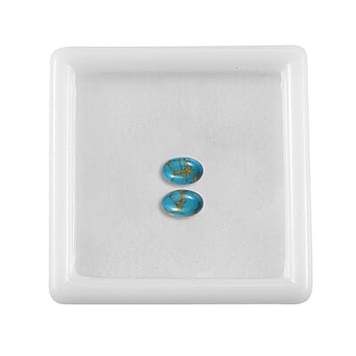Mojave Blue Turquoise Set of 2 (Ovl 6x4 mm) 0.99 ctw