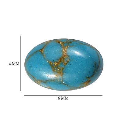 Mojave Blue Turquoise Set of 2 (Ovl 6x4 mm) 0.99 ctw