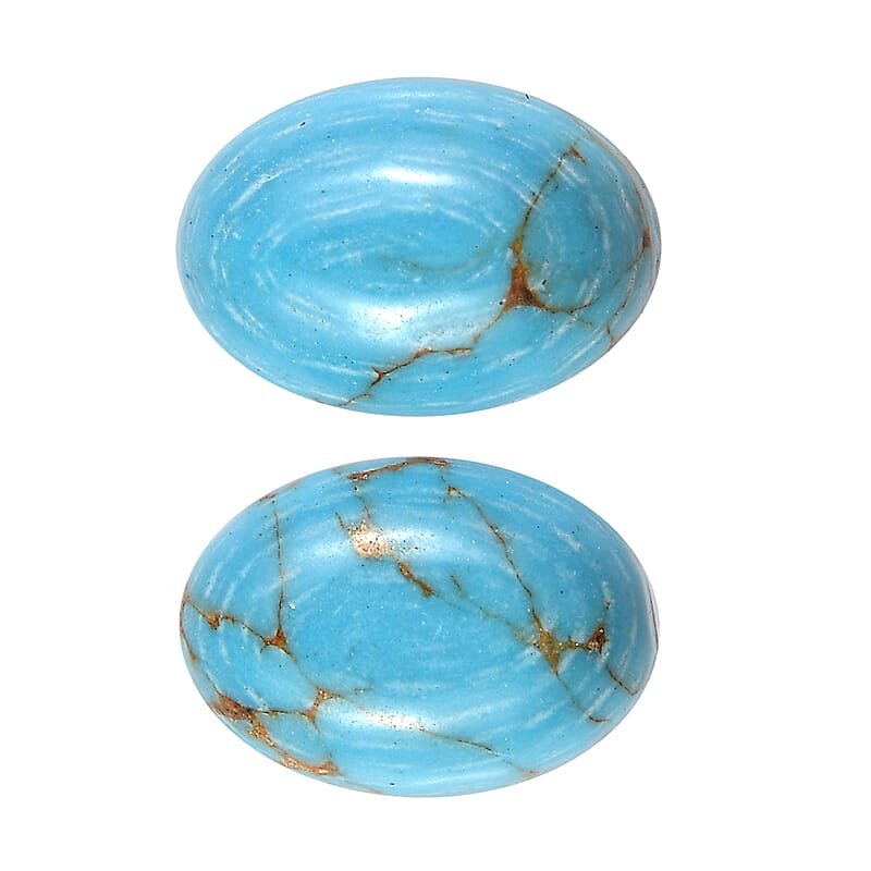 Mojave Blue Turquoise Set of 2 (Ovl 7x5 mm) 1.58 ctw Loose Gemstone