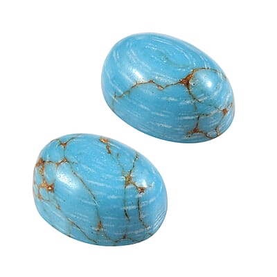 Mojave Blue Turquoise Set of 2 (Ovl 7x5 mm) 1.58 ctw Loose Gemstone