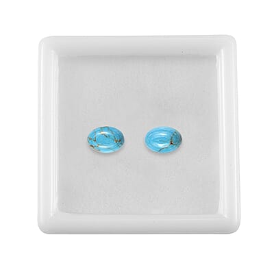 Mojave Blue Turquoise Set of 2 (Ovl 7x5 mm) 1.58 ctw Loose Gemstone