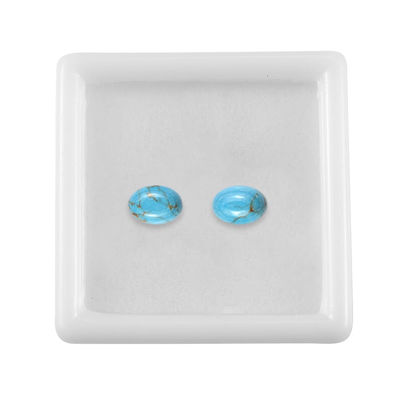 Mojave Blue Turquoise Set of 2 (Ovl 7x5 mm) 1.58 ctw Loose Gemstone