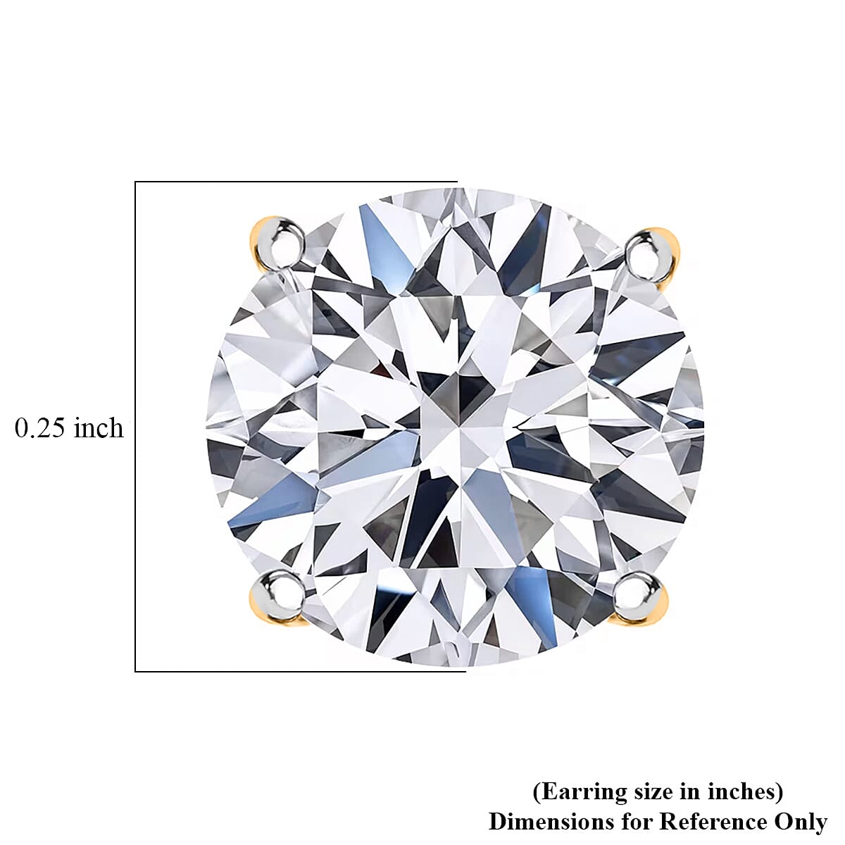 IGI Certified Luxuriant Lab Grown Diamond E-F VS 2.00 ctw Solitaire Stud Earrings in 18K Vermeil Yellow Gold Over Sterling Silver image number 10