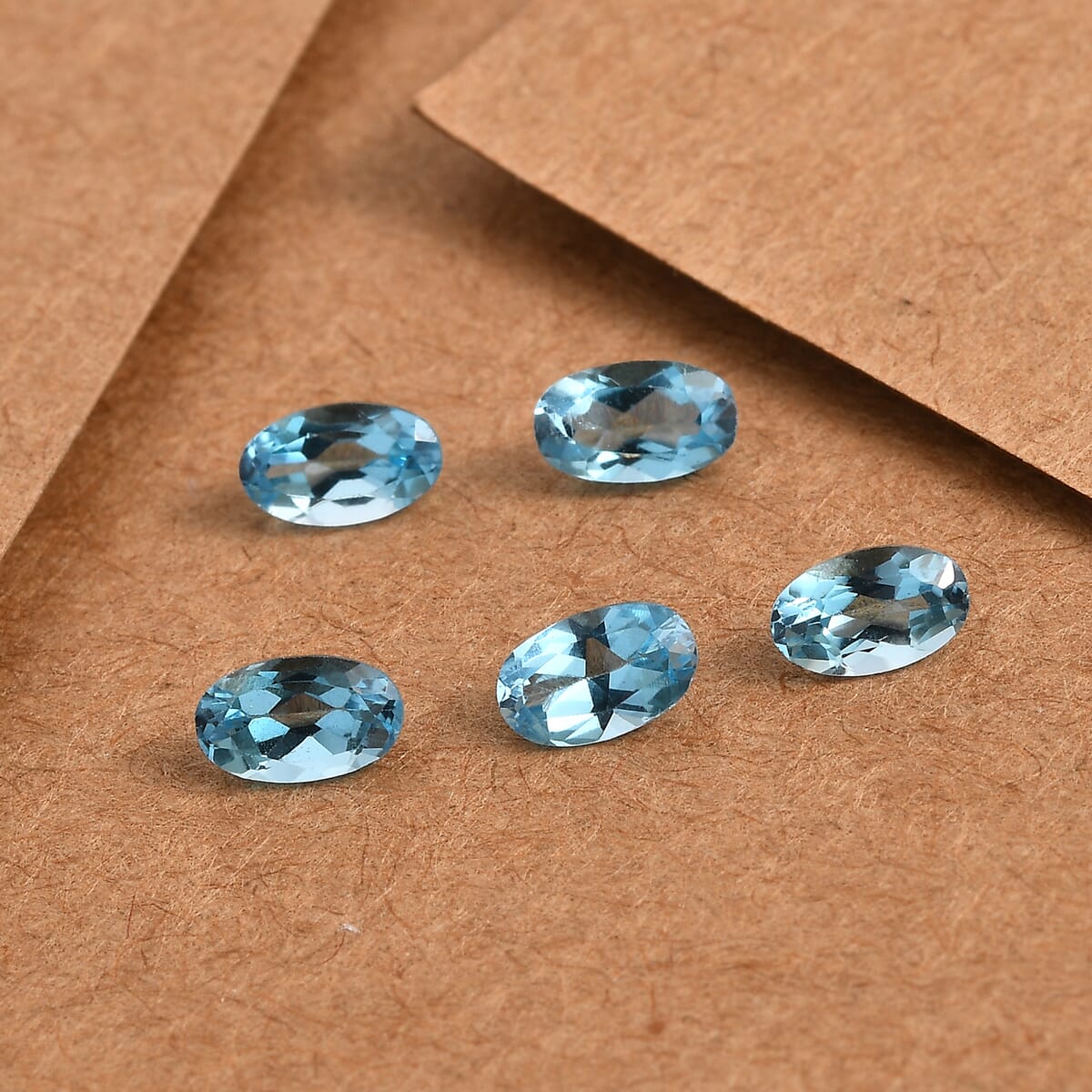 Blue Topaz Set of 5 (Ovl 5x3 mm) 1.29 ctw image number 1