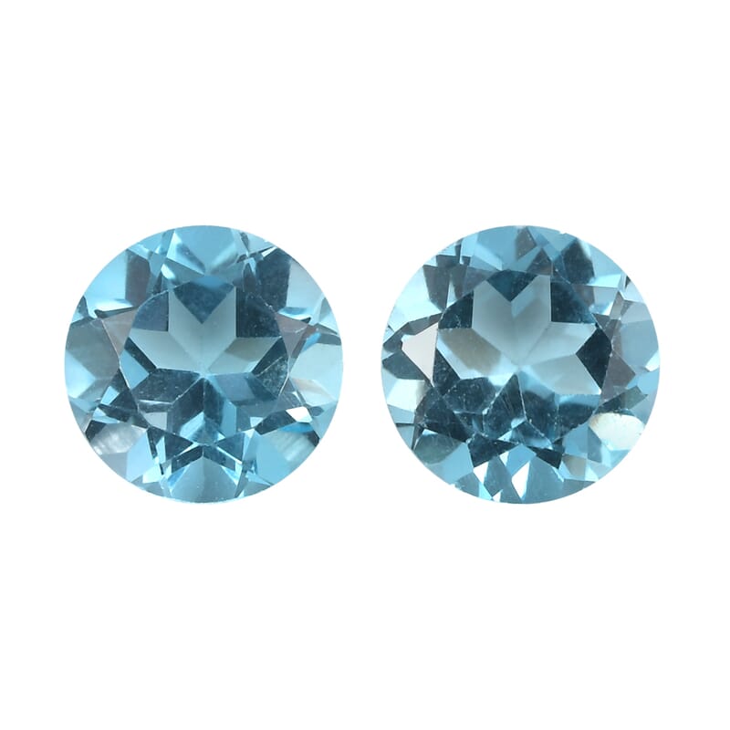 Blue Topaz Set of 2 (Rnd 5.5 mm) 1.46 ctw Loose Gemstone