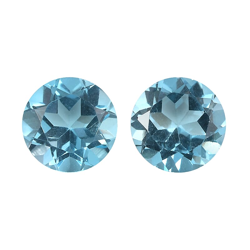 Blue Topaz Set of 2 (Rnd 5.5 mm) 1.46 ctw Loose Gemstone