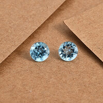 Blue Topaz Set of 2 (Rnd 5.5 mm) 1.46 ctw Loose Gemstone