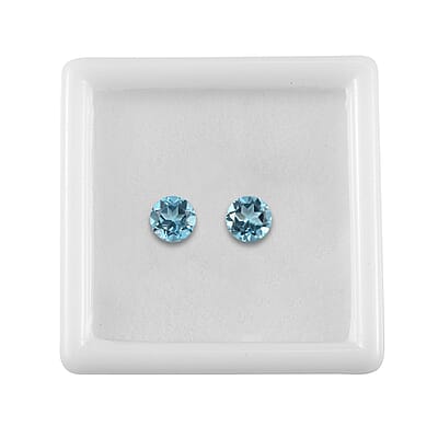 Blue Topaz Set of 2 (Rnd 5.5 mm) 1.46 ctw Loose Gemstone