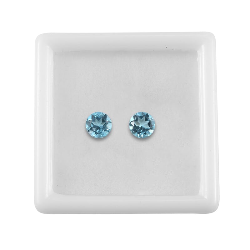 Blue Topaz Set of 2 (Rnd 5.5 mm) 1.46 ctw Loose Gemstone