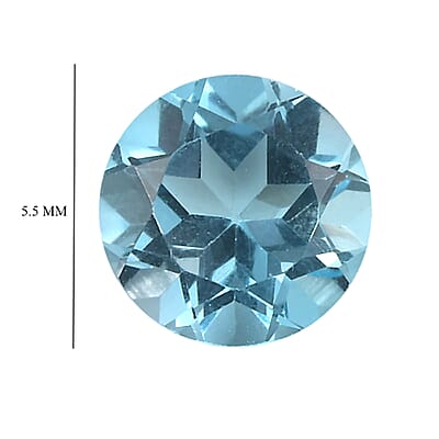 Blue Topaz Set of 2 (Rnd 5.5 mm) 1.46 ctw Loose Gemstone