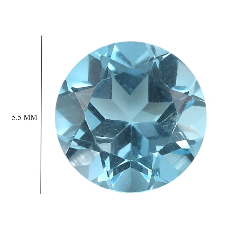 Blue Topaz Set of 2 (Rnd 5.5 mm) 1.46 ctw Loose Gemstone