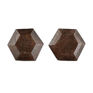 Chocolate Sapphire Set of 2 (Hexagon 6 mm) 2.14 ctw Loose Gemstone