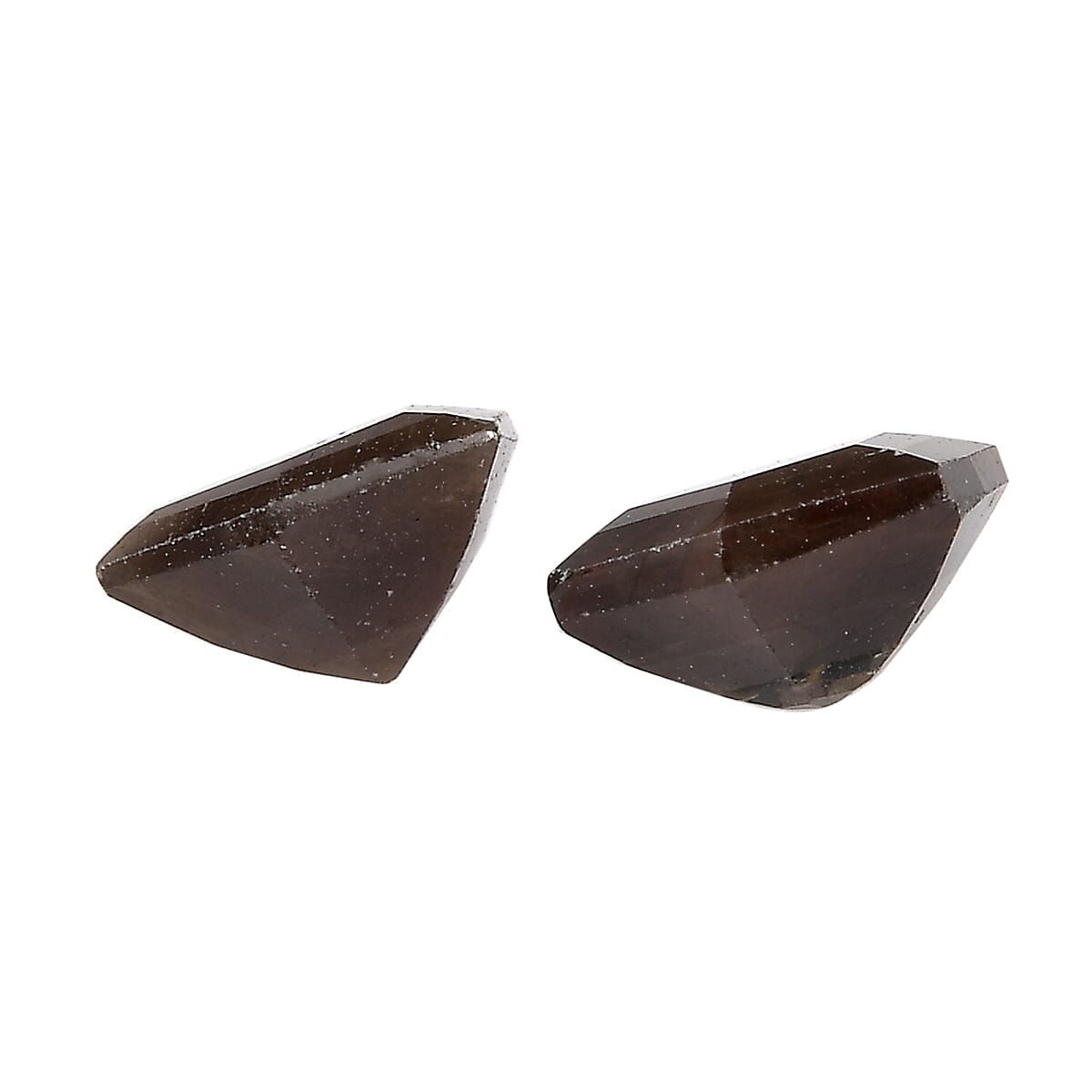 Chocolate Sapphire Set of 2 (Hexagon 6 mm) 2.14 ctw Loose Gemstone image number 2