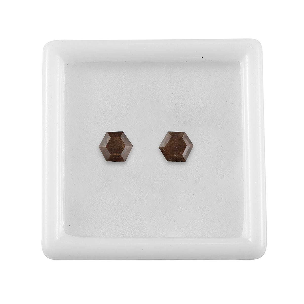 Chocolate Sapphire Set of 2 (Hexagon 6 mm) 2.14 ctw Loose Gemstone image number 3