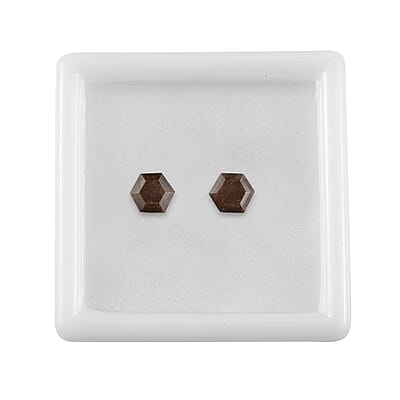 Chocolate Sapphire Set of 2 (Hexagon 6 mm) 2.14 ctw Loose Gemstone