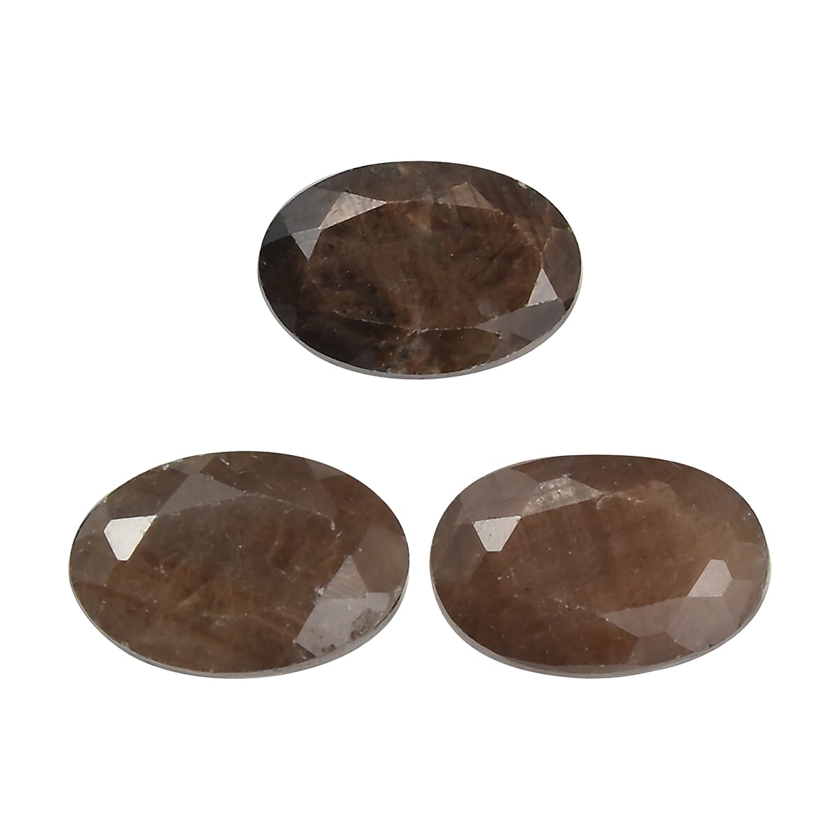 Chocolate Sapphire Set of 3 (Ovl 6x4 mm) 1.54 ctw Loose Gemstone