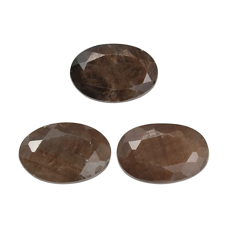 Chocolate Sapphire Set of 3 (Ovl 6x4 mm) 1.54 ctw Loose Gemstone