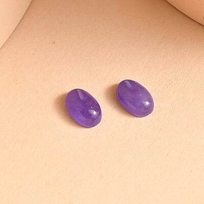 AA Purple Jade (D) Set of 2 (Ovl 6x4 mm) 1.07 ctw Loose Gemstone