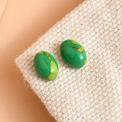 Mojave Green Turquoise Set of 2 (Ovl 7x5 mm) 1.27 ctw Loose Gemstone