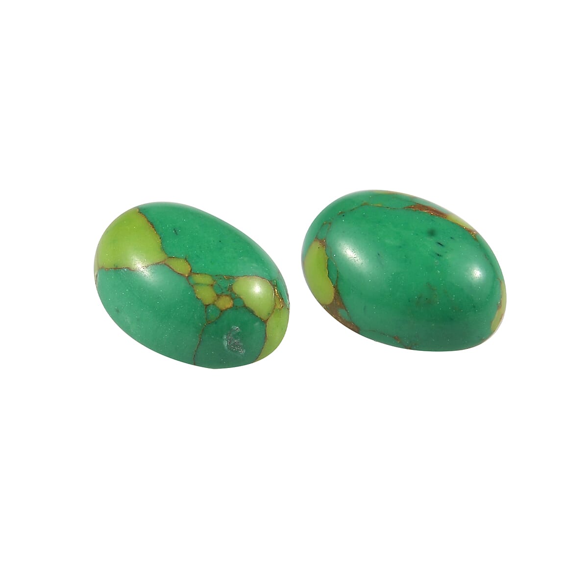 Mojave Green Turquoise Set of 2 (Ovl 7x5 mm) 1.27 ctw Loose Gemstone image number 2