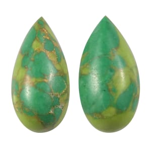 Mojave Green Turquoise Set of 2 (Pear 8x4 mm) 1.25 ctw