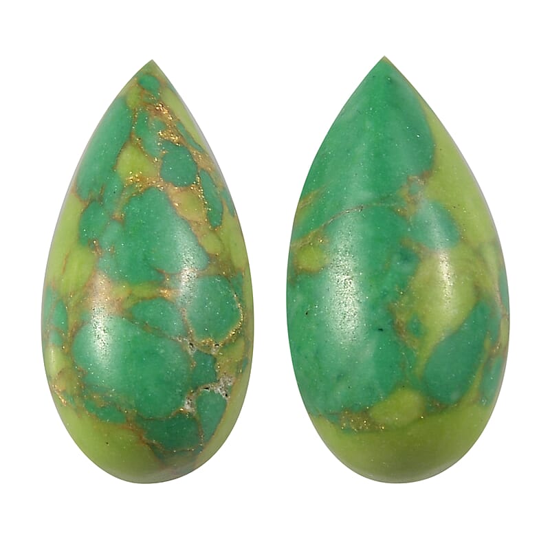 Mojave Green Turquoise Set of 2 (Pear 8x4 mm) 1.25 ctw Loose Gemstone