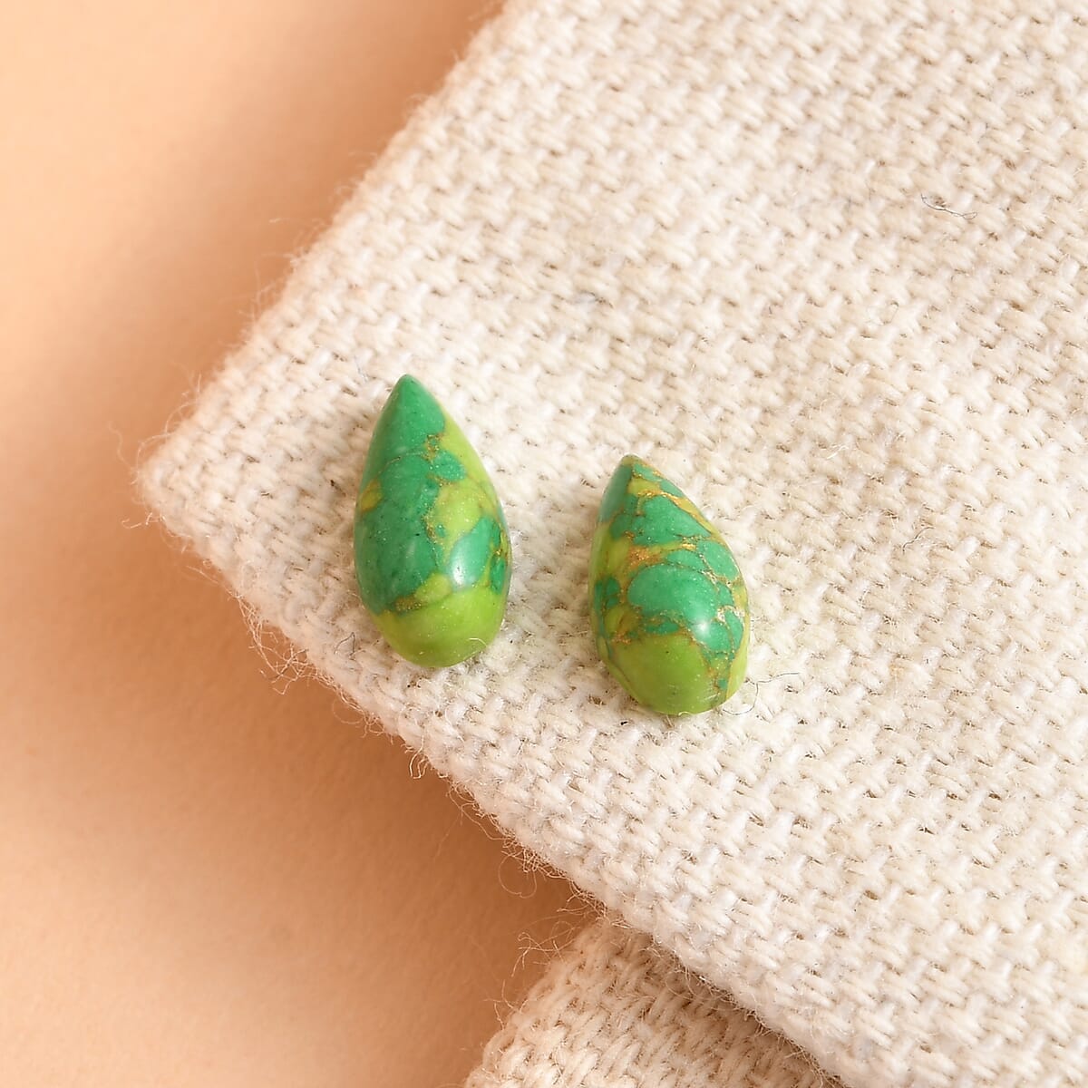 Mojave Green Turquoise Set of 2 (Pear 8x4 mm) 1.25 ctw image number 1